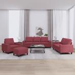 vidaXL 4-delige Loungeset stof wijnrood, Verzenden, Nieuw, Vierpersoons of meer, Stof