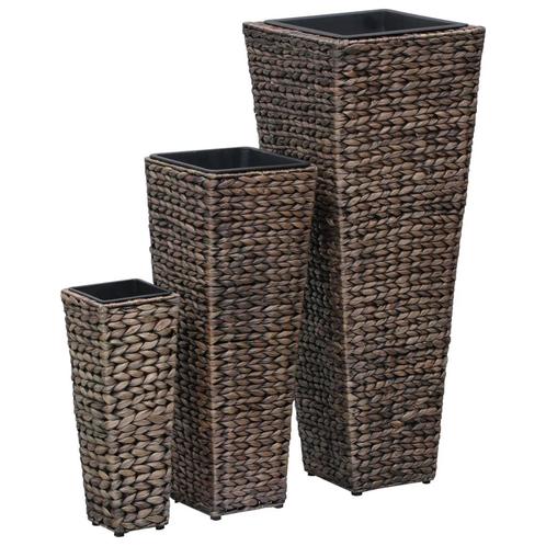 vidaXL Plantenbakken verhoogd 3 st waterhyacint donkerbruin, Tuin en Terras, Bloembakken en Plantenbakken, Minder dan 60 cm, Nieuw
