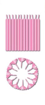 Roze Kaarsjes Houders 6cm 24st, Verzenden, Nieuw