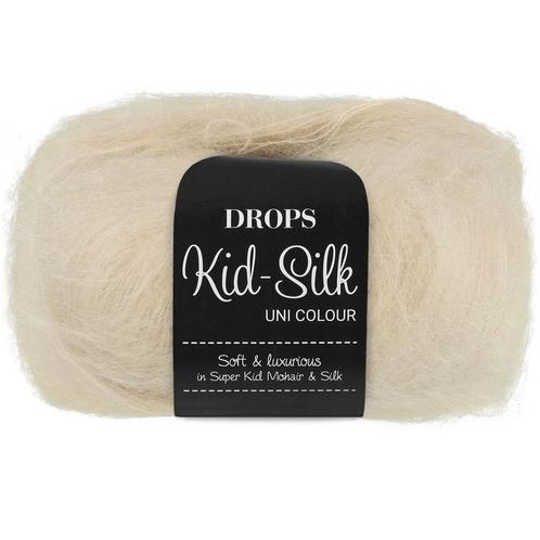 DROPS Kid-Silk Uni Colour - 56 marsepein - Mohair Garen, Hobby en Vrije tijd, Breien en Haken, Ophalen of Verzenden