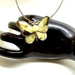 Natuurlijke Baltische Amber vlinder broche/pendant -