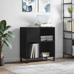 vidaXL Platenkast 84,5x38x89 cm bewerkt hout zwart, Verzenden, Nieuw