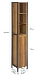 Smalle hoge badkamerkast met open vakken en deur, Huis en Inrichting, Badkamer | Badkamermeubels, Verzenden, Nieuw