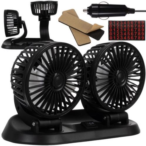 Xtrobb Dubbele Auto Ventilator - 360° Rotatie en Tweestap.., Auto diversen, Auto-accessoires, Nieuw, Ophalen of Verzenden
