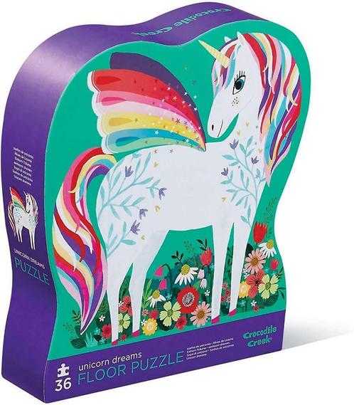 Crocodile Creek Vloerpuzzel Unicorn Dreams - 36 stukjes, Kinderen en Baby's, Speelgoed | Kinderpuzzels, Nieuw, 10 tot 50 stukjes