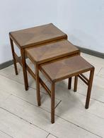 Set bijzettafels - Hout, Glas, Messing - Tri tavolini, jaren