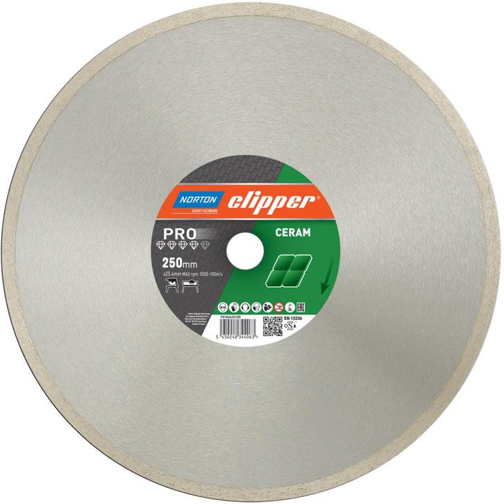 Diamantzaagblad Norton Clipper Pro Ceramic 250 x 25,4 mm, Zakelijke goederen, Machines en Bouw | Tuin, Park en Bosbouw, Overige typen