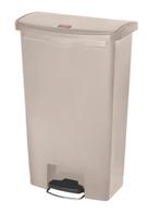 Afvalbak Slim Jim Step on Front step kunststof 68ltr Beige, Huis en Inrichting, Woonaccessoires | Prullenbakken, Verzenden, Nieuw