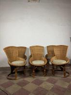 Stoel - Bamboe, Hout, vimini - Zes rotan stoelen uit de, Antiek en Kunst