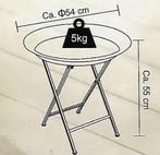 Bijzettafel van metaal Opvouwbaar Ø54 x 55 cm, Ophalen of Verzenden, Nieuw
