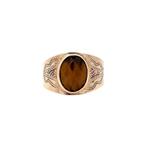 Gouden vintage ring met tijgeroog 14 kt, Ophalen of Verzenden, Nieuw