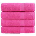 vidaXL Badhanddoeken SOLUND 4 st 600 g/m² 70x140 cm roze, Verzenden, Nieuw, Roze