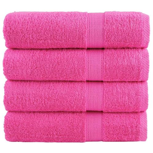 vidaXL Badhanddoeken SOLUND 4 st 600 g/m² 70x140 cm roze, Huis en Inrichting, Badkamer | Badtextiel en Accessoires, Roze, Nieuw