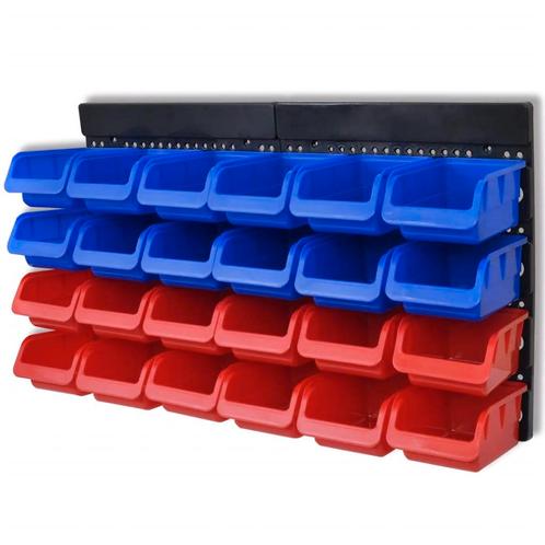 vidaXL Gereedschapsordeners wandgemonteerd blauw en rood 2, Doe-het-zelf en Verbouw, Gereedschapskisten, Nieuw, Verzenden