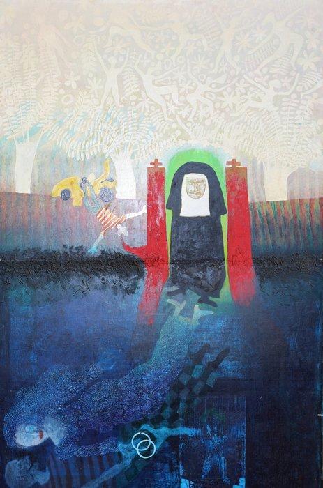 Guido Eckhardt (1944-2018 ) - de Non met man en vrouw., Antiek en Kunst, Kunst | Schilderijen | Klassiek