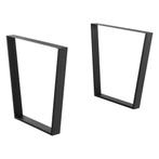 Trapeziumpoot tafelpoot 75-55x72 cm set van 2 zwart mat, Huis en Inrichting, Verzenden, Nieuw