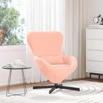 vidaXL Eivormige stoel Roze Middelgroot Polyester, Huis en Inrichting, Fauteuils, Verzenden, Nieuw