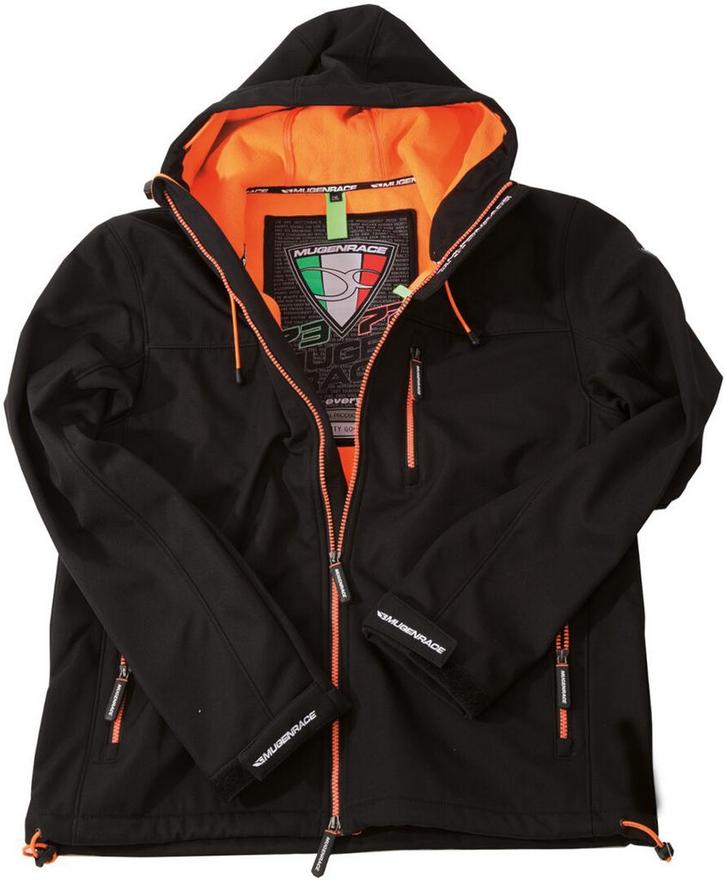 MUGENRACE Pista-BA Zwart Oranje Softshell Jas, Motoren, Kleding | Motorkleding, Heren, Nieuw met kaartje, Jas | textiel, Verzenden