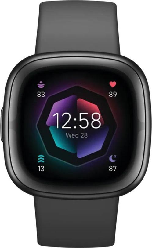 Fitbit | Sense 2 - Shadow Grey, Sieraden, Tassen en Uiterlijk, Smartwatches, Android, Grijs, Nieuw