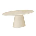 Eettafel Ovaal Maya Microcement Kegelpoot 200 cm Beige, Verzenden, Nieuw, Industriële meubels, Ovaal