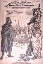 Spotprent Duits bombardement van Engeland tijdens Eerste..., Antiek en Kunst, Verzenden