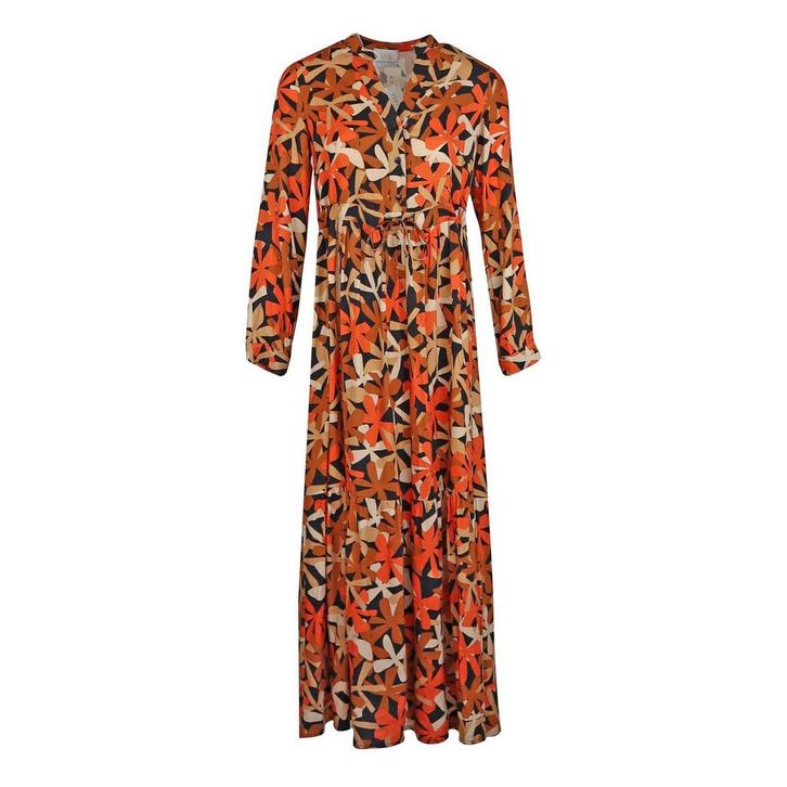 Verysimple • maxi jurk in oranje bruin • 36 (IT42), Kleding | Dames, Jurken, Bruin, Nieuw, Maat 36 (S), Verzenden