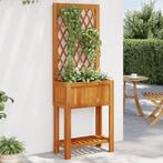 vidaXL Plantenbak met latwerk en schap 55x29,5x152 cm, Verzenden, Nieuw, Hout