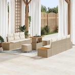 vidaXL Tuin Sofa Set met kussen 10 pcs Beige Poly riet, Tuin en Terras, Verzenden, Nieuw, Rotan