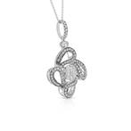 Ketting met hanger - 18 karaat Witgoud - 1.14ct. tw. Diamant