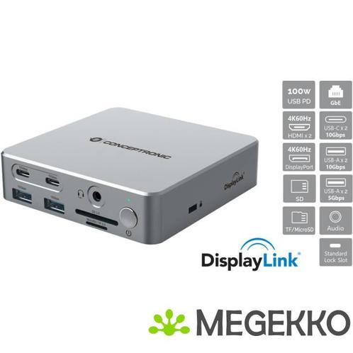 Conceptronic DONN25G laptop dock & poortreplicator Bedraad, Computers en Software, Windows Laptops, Nieuw, Verzenden