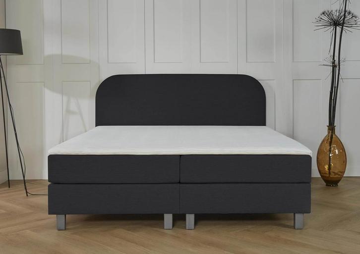 ACTIE! Boxspring Athene 160 200 Zwart, Huis en Inrichting, Slaapkamer | Boxsprings, 160 cm, 200 cm, Zwart, Tweepersoons, Nieuw