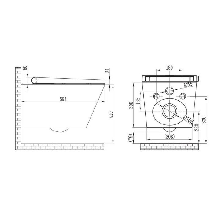 Geberit UP320 Toiletset Set59 Douche WC RapoWash met Sigma, Doe-het-zelf en Verbouw, Sanitair, Ophalen of Verzenden