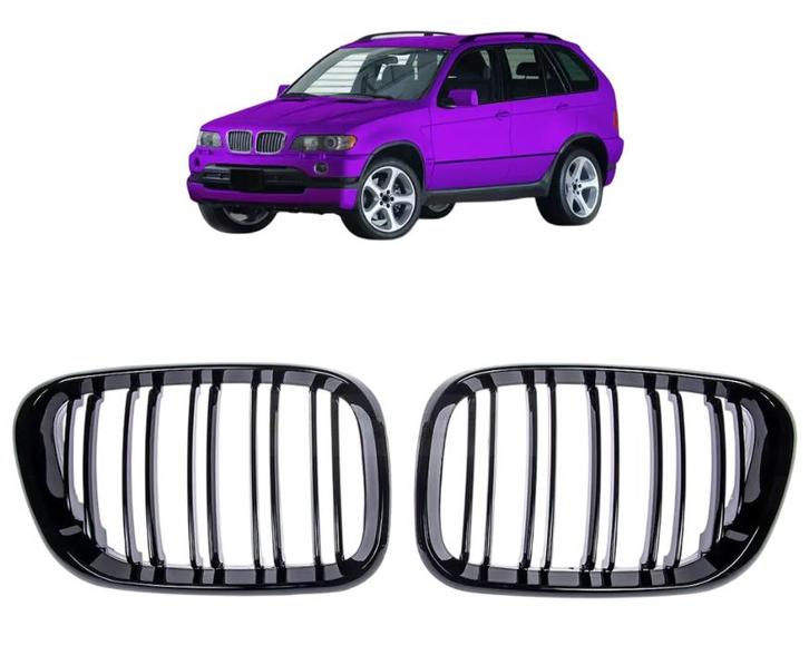Grillen set | Nieren | BMW X5 | E53 1999-2003 | Glanzend zwa, Auto-onderdelen, Carrosserie en Plaatwerk, Nieuw, BMW, Verzenden