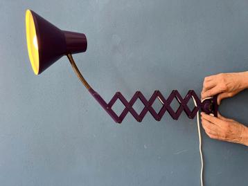 Purple Vintage Space Age Scissor Wall Lamp beschikbaar voor biedingen