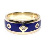 Ring - 14 karaat Geel goud - 0.09ct. tw. Diamant, Sieraden, Tassen en Uiterlijk, Ringen, Nieuw