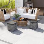 TRUUSK 2-delige Set Rattan Krukken Met Rattan-look Opbergrui, Verzenden, Nieuw