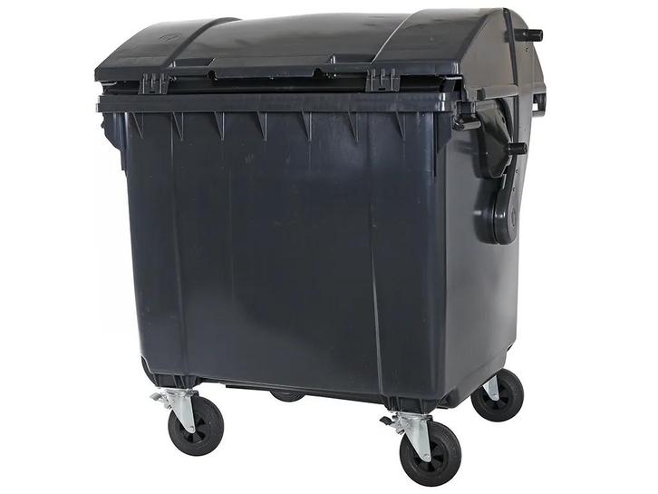 Vuilcontainer 1100 liter 4-wiel rond deksel antraciet, Zakelijke goederen, Kantoor en Winkelinrichting | Magazijn, Stelling en Opslag