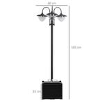 TRUUSK Solar Light Tuinlamp - 3-kops Lamp - Met Bloempot Voe, Verzenden, Nieuw
