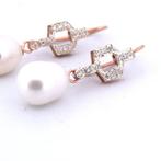 Zonder Minimumprijs - Oorbellen - 9 kt. Roségoud - 0.40ct., Nieuw