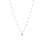 Geelgouden solitair collier met diamant 14 krt, Met hanger, Verzenden, Wit, Zo goed als nieuw