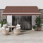 vidaXL Luifel handmatig uittrekbaar met LED 400x300 cm bruin, Verzenden, Nieuw