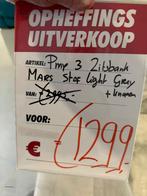 Bank Mars van PMP velvet licht grijs 20% - Extra korting, Nieuw, Rechte bank, Stof, 75 tot 100 cm