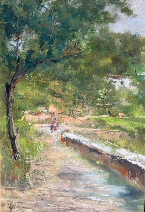 Giuseppe Casciaro (1863-1941) - Paesaggio, Antiek en Kunst, Kunst | Schilderijen | Klassiek