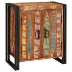 vidaXL Nachtkastje Multikleur 38 x 33 x 58 cm massief, Huis en Inrichting, Minder dan 45 cm, Verzenden, Nieuw, 55 tot 70 cm