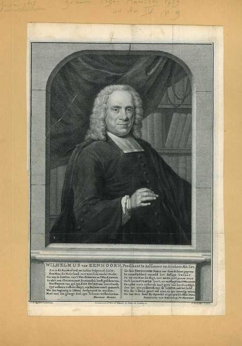 Portrait of Wilhelmus van Eenhoorn, Antiek en Kunst, Kunst | Etsen en Gravures