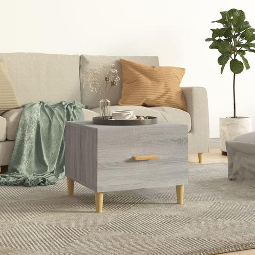 vidaXL Salontafel 50x50x40 cm bewerkt hout grijs sonoma, Huis en Inrichting, Tafels | Salontafels, 50 tot 100 cm, Nieuw, Overige houtsoorten