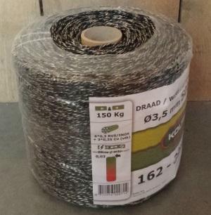 Schrikdraad, zwart, 500 mtr met 6 RVS + 3 koperdraden, Dieren en Toebehoren, Overige Dieren-accessoires, Nieuw, Ophalen of Verzenden
