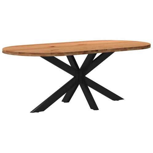 vidaXL Eettafel 200x100x74 cm ovaal massief eikenhout, Huis en Inrichting, Tafels | Eettafels, Nieuw, Verzenden