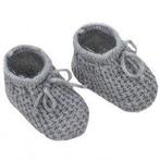 Babyslofjes Muisgrijs - Gebreid met vetertje NIEUW, Kinderen en Baby's, Babykleding | Schoentjes en Sokjes, Ophalen of Verzenden