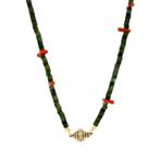 Vintage jade met bloedkoraal collier met sluiting met, Sieraden, Tassen en Uiterlijk, Kettingen, Ophalen of Verzenden, Nieuw